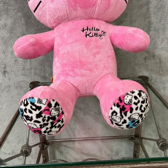 Build A Bear Hello Kitty Pink Leopard Print Paws Winking Sanrio 18" Plush NO Bow - Picture 2 of 14